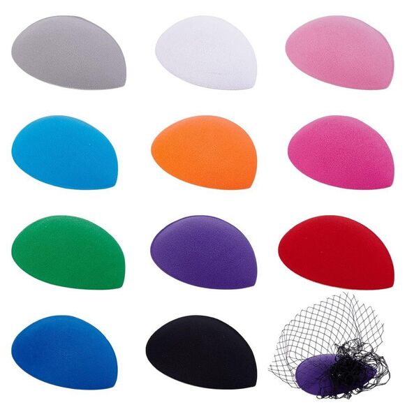 22 Pcs 11 Colors Teardrop Fascinator Hat Base, 5.11x3.93x0.86inch Diy 7633